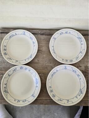 4 Corelle First of Spring Beige CorningWare 6.75" dessert plates